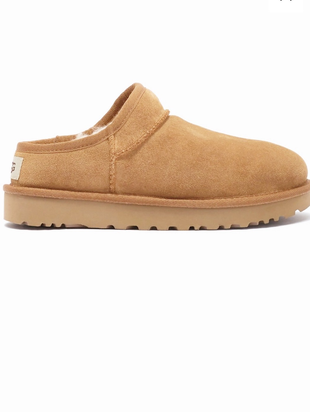 UGG Classic Slippers in Chestnut suede, plush sheepskin lining size 9